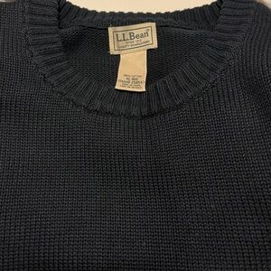 Men's Navy LL Bean Crewneck Sweater 100% Cotton